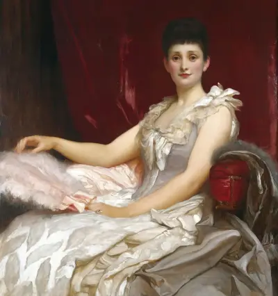 Portrait Of Amy Augusta, Lady Coleridge av Frederic Leighton