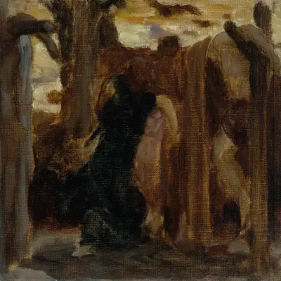 Rizpah, a colour sketch av Frederic Leighton