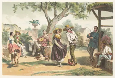 El zapateado … (Nationaltanz) von Pierre Toussaint Frédéric Mialhe