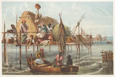 Wohnung der Schwammfischer von Pierre Toussaint Frédéric Mialhe