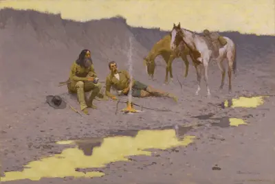 Ein Neujahr am Cimarron von Frederic Remington