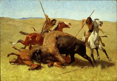 Die Büffeljagd von Frederic Remington