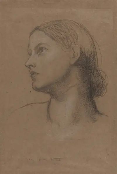 Head of a Young Woman av George Frederic Watts