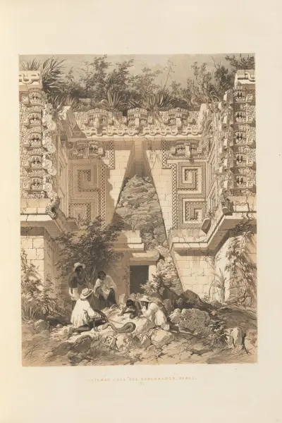 Gateway, Casa del Gobernador, Uxmal av Frederick Catherwood