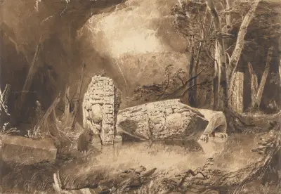 Maya Stela at Copan, Honduras av Frederick Catherwood