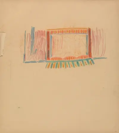 Cave of the Golden Calf; Study for Stage av Spencer Frederick Gore