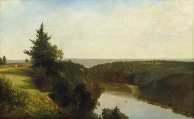 View on the Genesee near Mount Morris av John Frederick Kensett