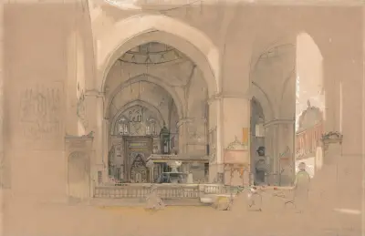 Interieur der Ulucami, Bursa, Türkei von John Frederick Lewis