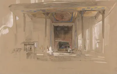 Haupteingang der Großen Moschee (Ulu Cami) in Bursa, Türkei von John Frederick Lewis