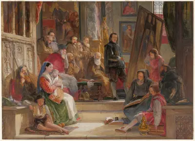 Murillo malt die Jungfrau im franziskanischen Kloster in Sevilla von John Frederick Lewis