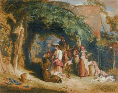 Bauern aus dem italienischen Tirol beim Gebet von John Frederick Lewis
