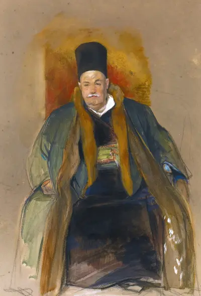 Porträt eines wohlhabenden Kaufmanns aus Terapia von John Frederick Lewis