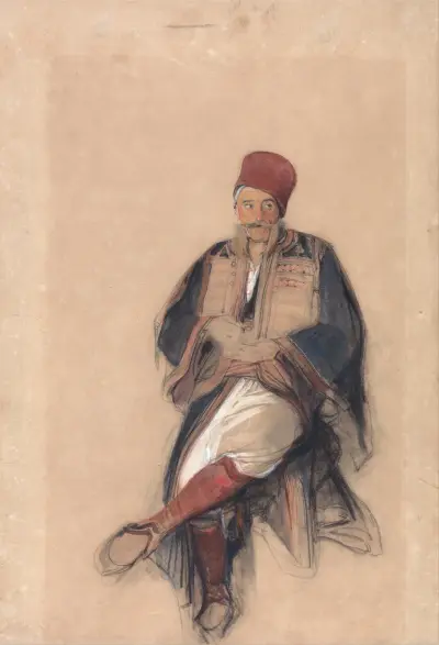 Sitzender Türke von John Frederick Lewis