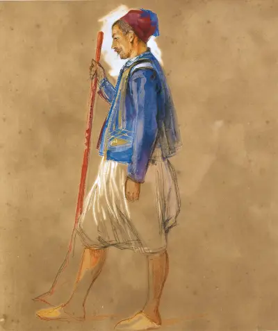 Walton-on-Thames: Studie eines griechischen Mannes von John Frederick Lewis
