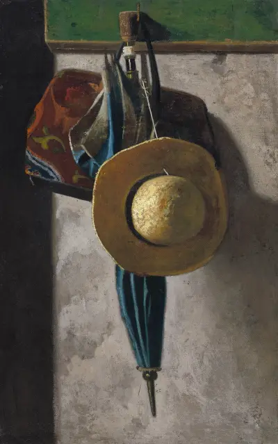 Straw Hat,Bag and Umbrella, John Frederick Peto