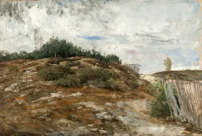 Skogsbevuxen ås, Fontainebleau av Carl Fredrik Hill