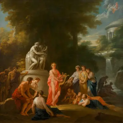 Apollo spielt auf der Lyra im Kreis der Hirten von Heinrich Friedrich Füger