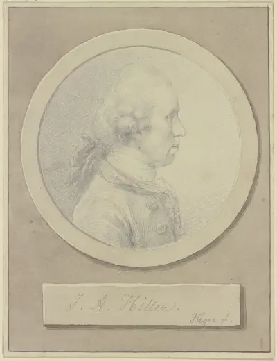 Brustbild des Johann Adam Hiller im Profil nach rechts von Heinrich Friedrich Füger