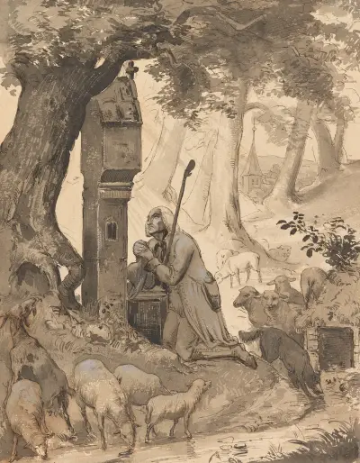 Betender Hirte av Karl Friedrich Lessing