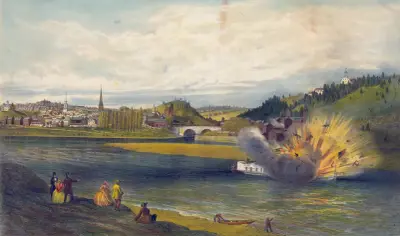 Explosion of the Alfred Thomas at Easton Pa. March 6th 1860. av James Fuller Queen