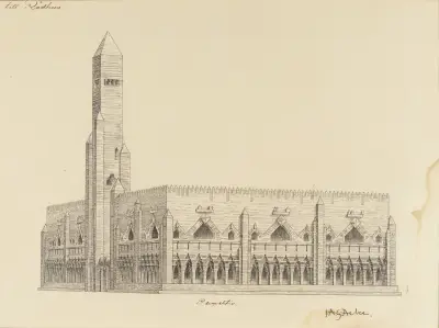 Design for the City Hall, J.A.G. Acke