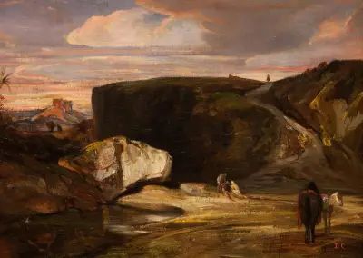 Landscape with the Good Samaritan von Alexandre-Gabriel Decamps