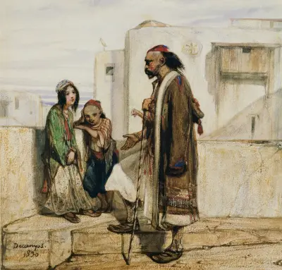 On the Roof of an Oriental House av Alexandre-Gabriel Decamps