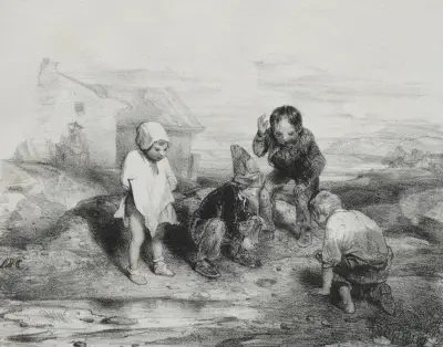 The Deciding Throw von Alexandre-Gabriel Decamps