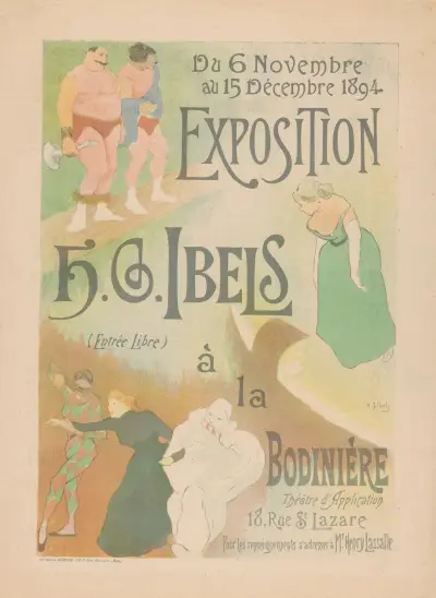 Poster for H.G. Ibels exhibition in La Bodinière theatre av Henri-Gabriel Ibels