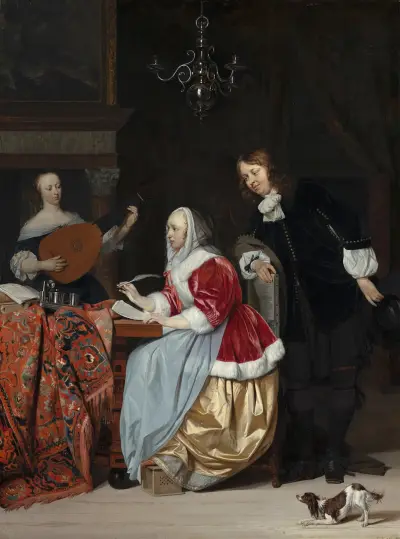 A Young Woman Composing a Piece of Music, Gabriel Metsu