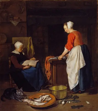 An Old Woman Asleep, Gabriel Metsu