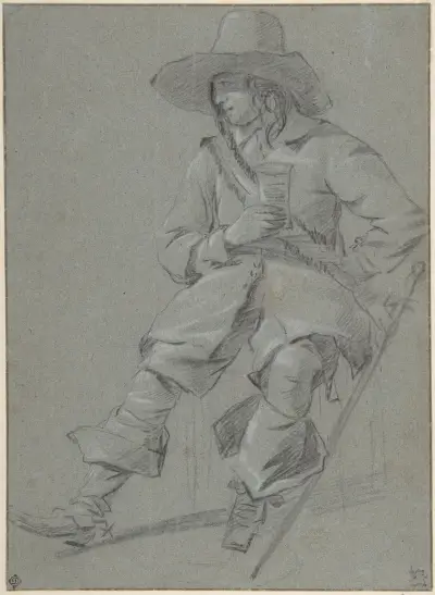 Seated Cavalier with Glass, Gabriel Metsu