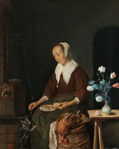 Woman Eating, Known as ‘The Cat’s Breakfast’, Gabriel Metsu
