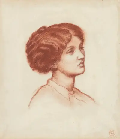 A study of Mrs Frederick Leyland, bust-length, for ‘Monna Rosa’ av Dante Gabriel Rossetti