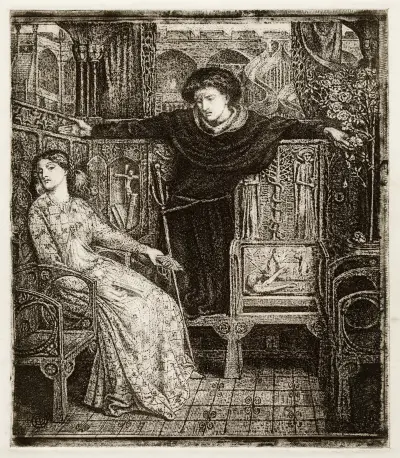 Hamlet, III, 1, Ophelia returning the gift to Hamlet av Dante Gabriel Rossetti