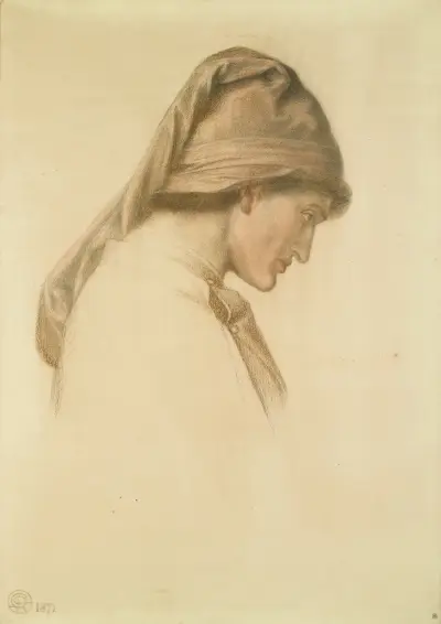 Study for the Head of Dante in Dante’s Dream av Dante Gabriel Rossetti