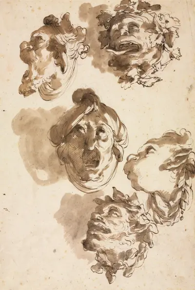 Pięć groteskowych głów, nr 2, Gaetano Gandolfi