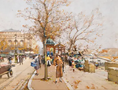 Place du Châtelet v Paříži, Eugène Galien-Laloue