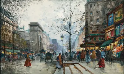 Paříž, Porte Saint-Denis, Eugène Galien-Laloue