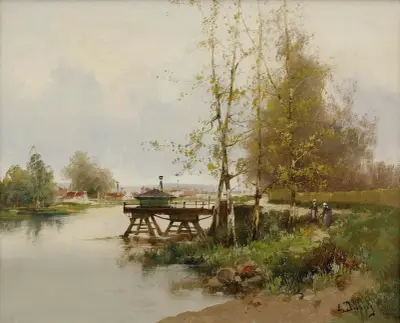 The Pond At The Edge Of The Village, Eugène Galien-Laloue