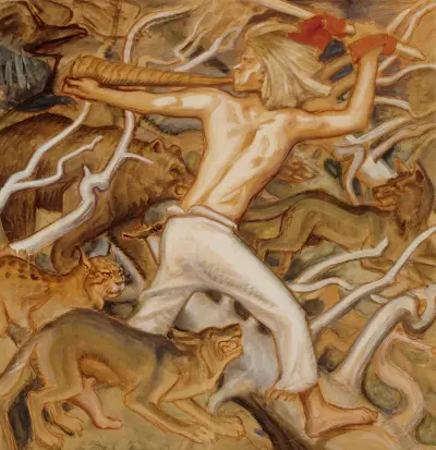 Kullervo Herding His Wild Flocks av Akseli Gallen-Kallela