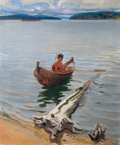 Rower on the lake av Akseli Gallen-Kallela
