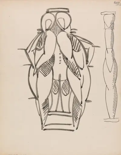 Two Studies for a Sculptural Column av Henri Gaudier-Brzeska