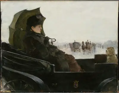 Lady in a Landau. Motif from Paris, Georg Pauli