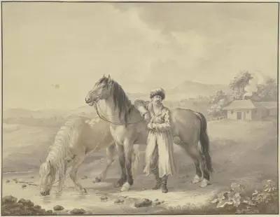 Russische Pferde von Johann Georg Pforr