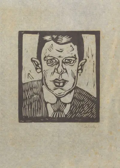 Porträt eines Mannes av Georg Scholz