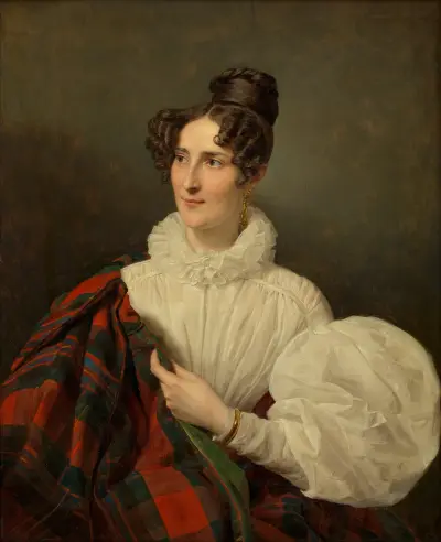 Dame in weißem Kleid von Ferdinand Georg Waldmüller