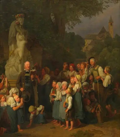 Die Verehrung des heiligen Johannes (Johannes-Andacht) von Ferdinand Georg Waldmüller