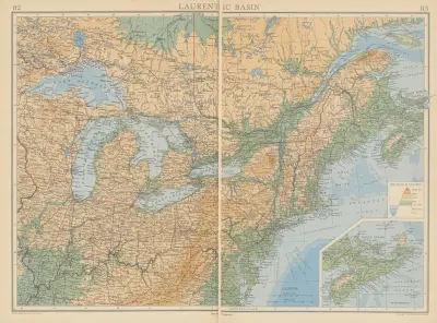 Laurentic Basin av John George Bartholomew