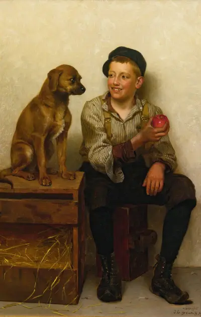 Teasing The Pup von John George Brown